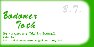 bodomer toth business card